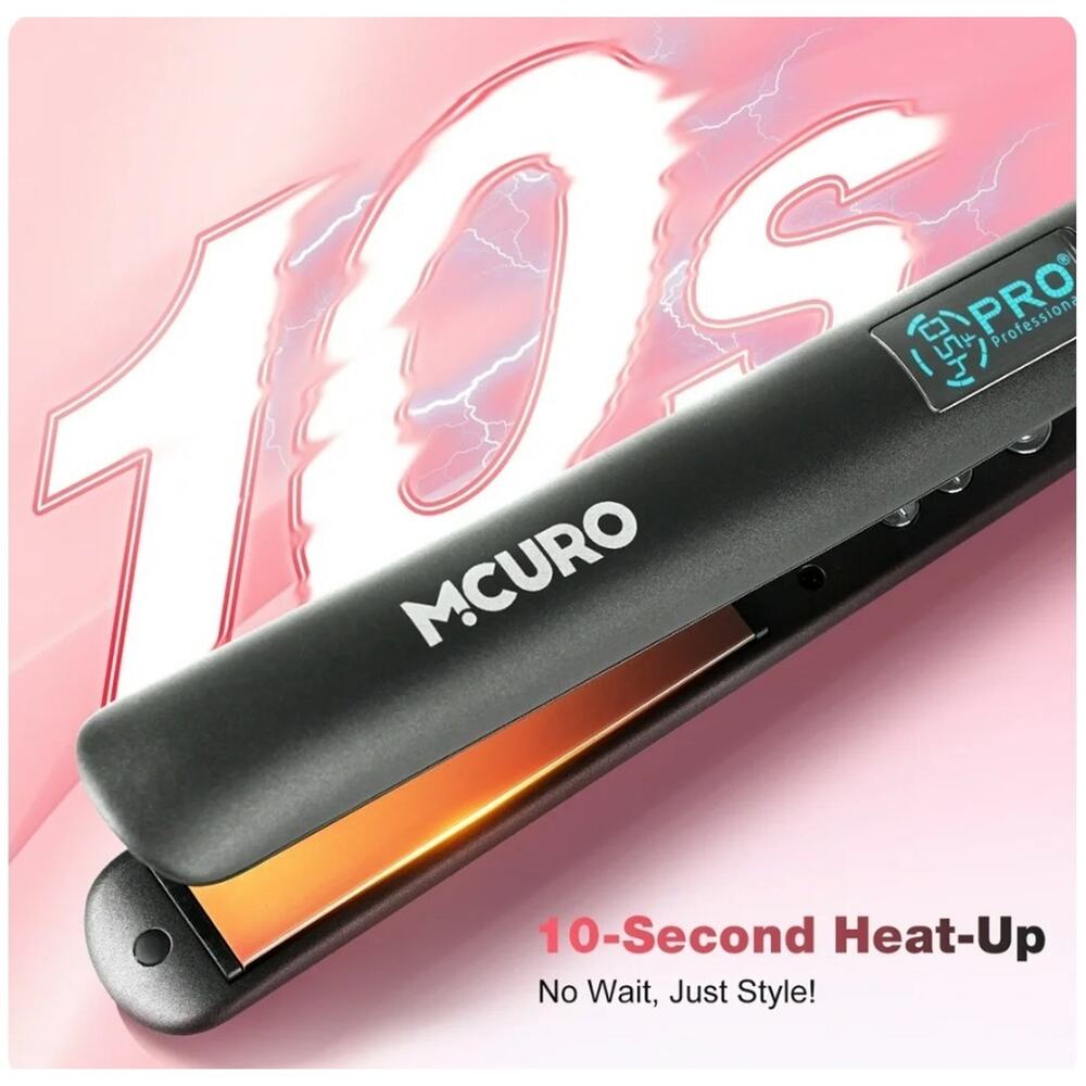MCURO 1 inch Hair Straightener, Flat Iron for Hair Infused with Keratin, Dual... - Picture 2 of 9